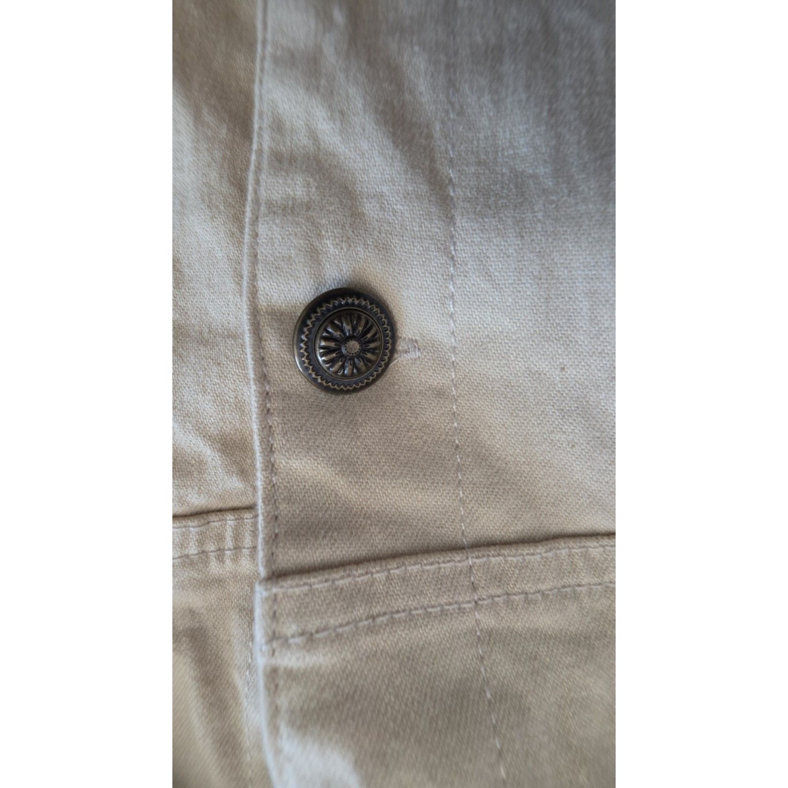 Nwt Denim & Co. Canvas Jacket W/ Embroidered Cuffs- Medium — image 3 of 8